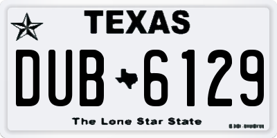 TX license plate DUB6129