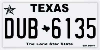 TX license plate DUB6135