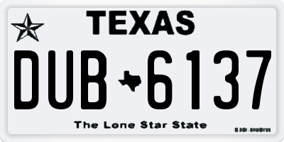 TX license plate DUB6137