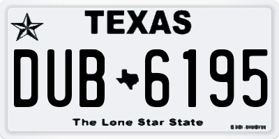 TX license plate DUB6195