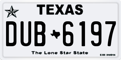 TX license plate DUB6197
