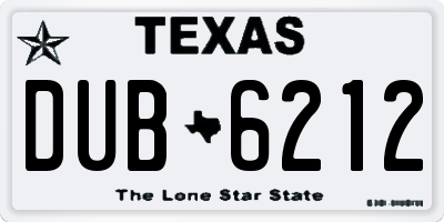 TX license plate DUB6212
