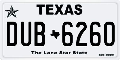 TX license plate DUB6260