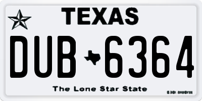 TX license plate DUB6364