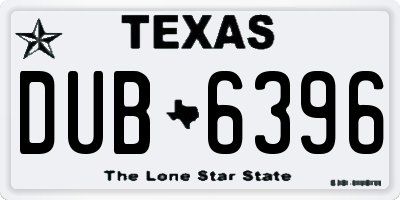 TX license plate DUB6396
