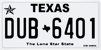 TX license plate DUB6401