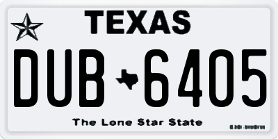 TX license plate DUB6405