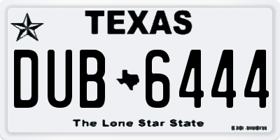 TX license plate DUB6444