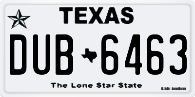 TX license plate DUB6463