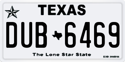 TX license plate DUB6469