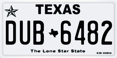TX license plate DUB6482