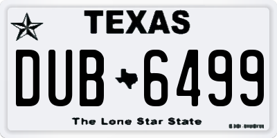 TX license plate DUB6499