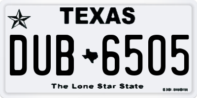 TX license plate DUB6505
