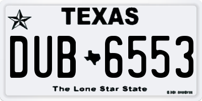 TX license plate DUB6553