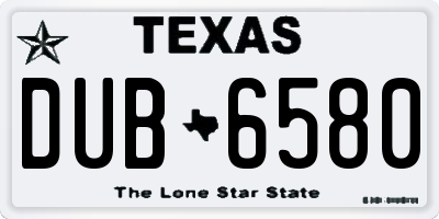 TX license plate DUB6580