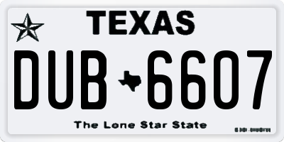 TX license plate DUB6607