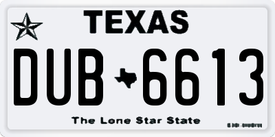 TX license plate DUB6613