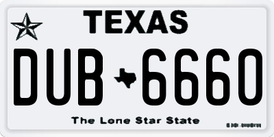 TX license plate DUB6660