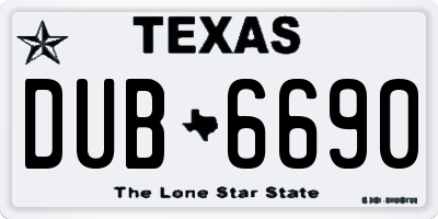 TX license plate DUB6690