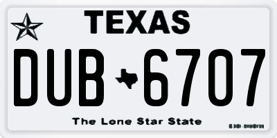 TX license plate DUB6707