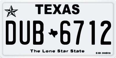 TX license plate DUB6712