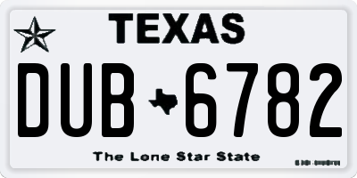 TX license plate DUB6782
