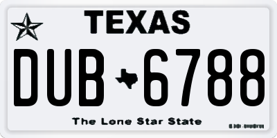 TX license plate DUB6788