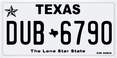 TX license plate DUB6790