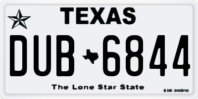 TX license plate DUB6844