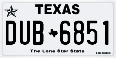 TX license plate DUB6851