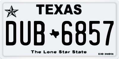 TX license plate DUB6857