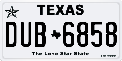 TX license plate DUB6858