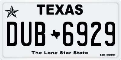 TX license plate DUB6929