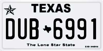 TX license plate DUB6991