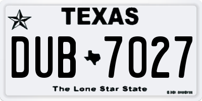 TX license plate DUB7027