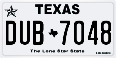 TX license plate DUB7048