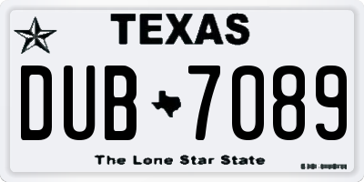 TX license plate DUB7089