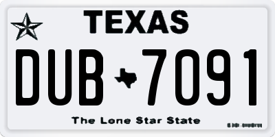 TX license plate DUB7091