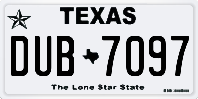 TX license plate DUB7097