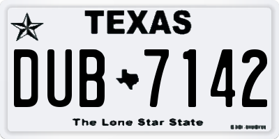 TX license plate DUB7142