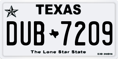 TX license plate DUB7209