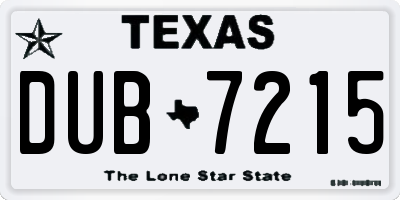 TX license plate DUB7215