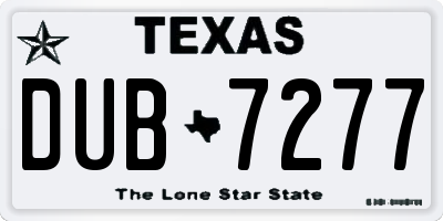 TX license plate DUB7277