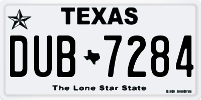 TX license plate DUB7284