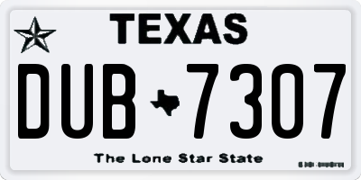 TX license plate DUB7307