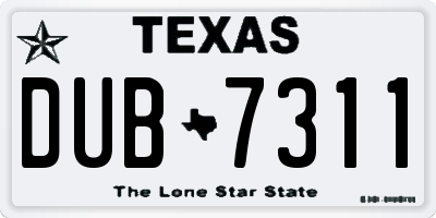 TX license plate DUB7311