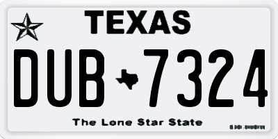 TX license plate DUB7324