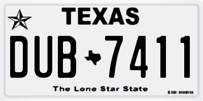 TX license plate DUB7411