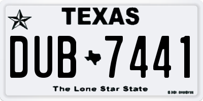 TX license plate DUB7441