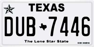 TX license plate DUB7446